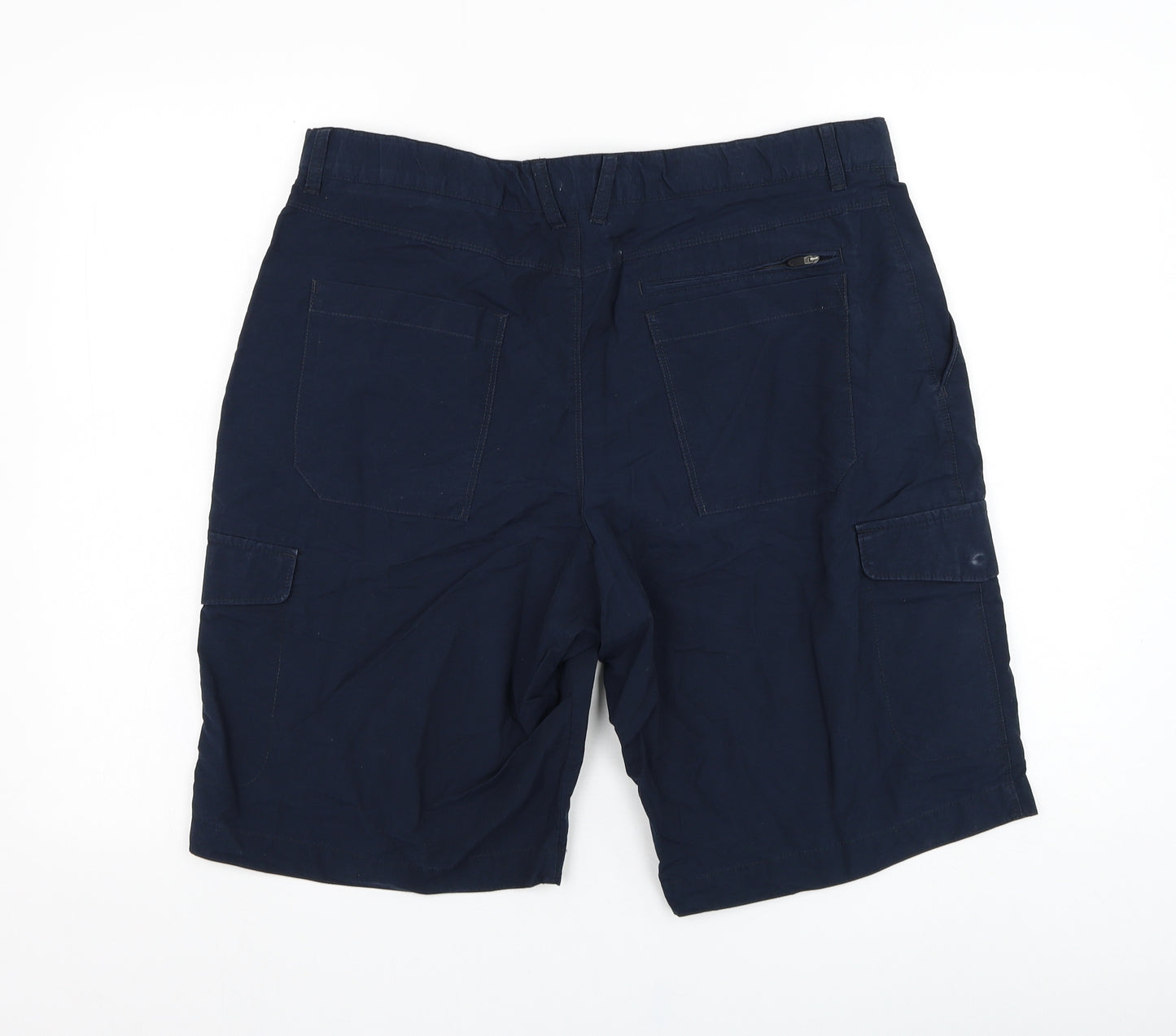 Marks and Spencer Mens Blue  Polyester Cargo Shorts Size 36 in L11 in Regular Zip