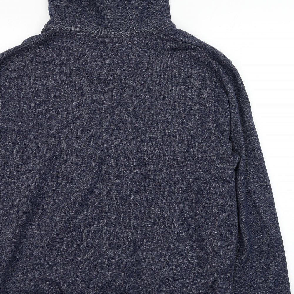 F&F Mens Blue  Cotton Full Zip Hoodie Size L