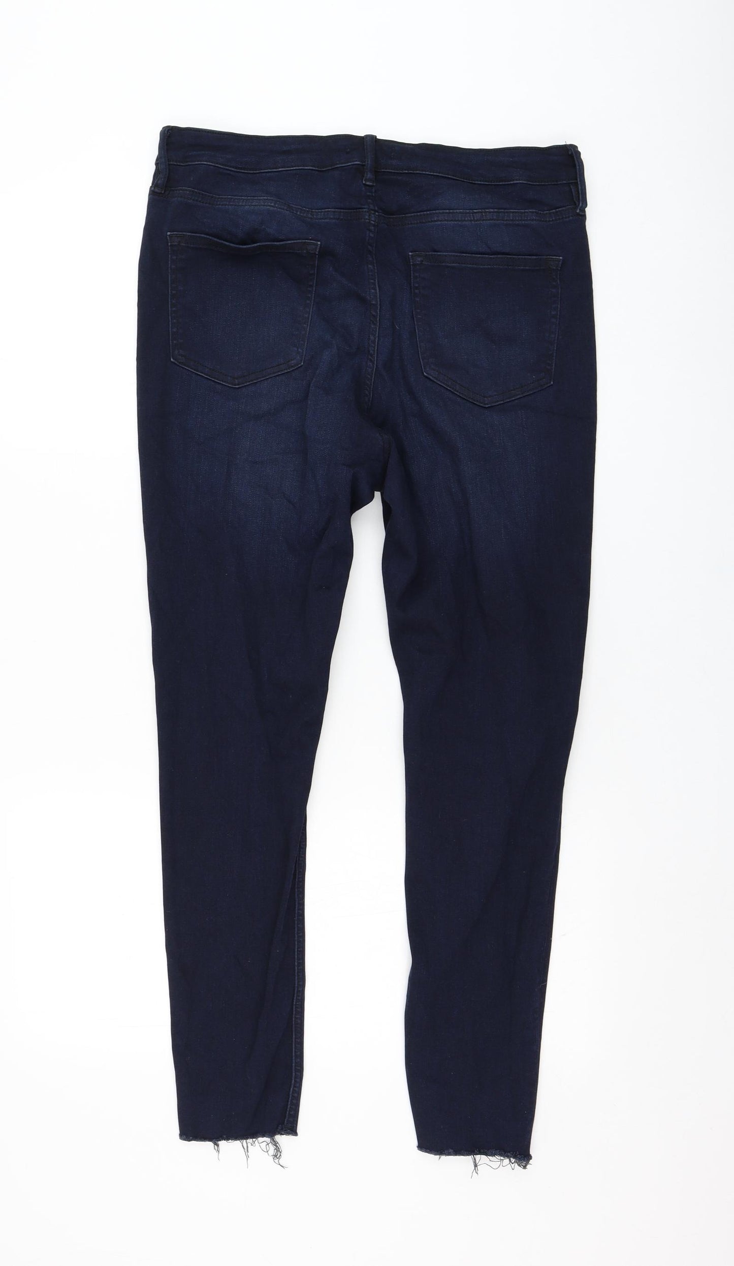 F&F Womens Blue  Cotton Skinny Jeans Size 16 L27 in Regular Zip