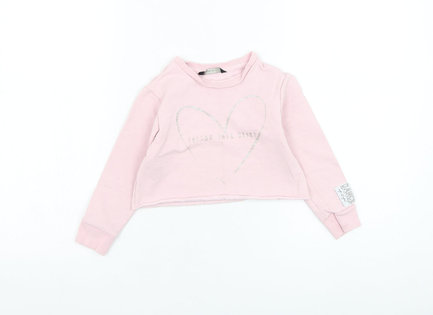 George Girls Pink  Cotton Pullover Sweatshirt Size 4-5 Years  Pullover - Follow your heart