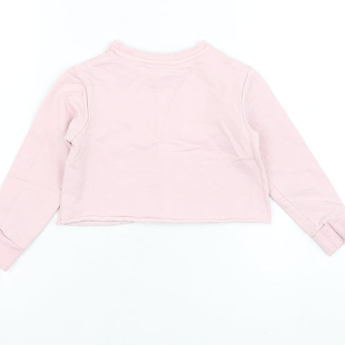 George Girls Pink  Cotton Pullover Sweatshirt Size 4-5 Years  Pullover - Follow your heart
