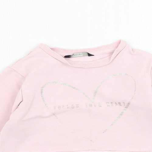 George Girls Pink  Cotton Pullover Sweatshirt Size 4-5 Years  Pullover - Follow your heart