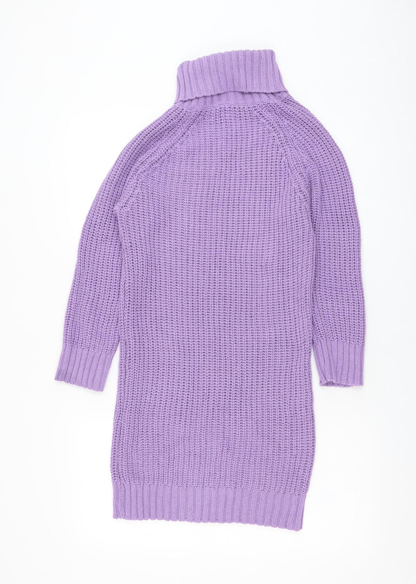 Boohoo Womens Purple Roll Neck  Cotton Pullover Jumper Size 16
