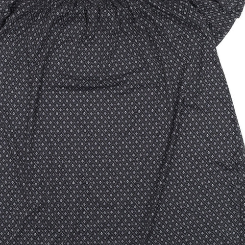 H&M Womens Black Geometric Polyester A-Line  Size XS  Off the Shoulder Pullover