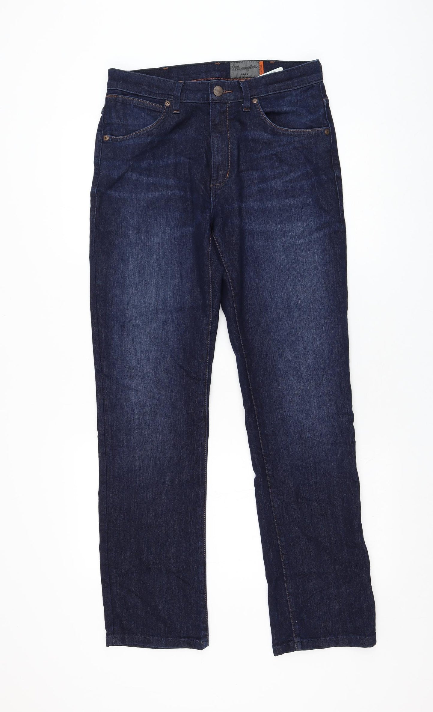 Wrangler Mens Blue  Cotton Bootcut Jeans Size 32 in L32 in Regular Zip
