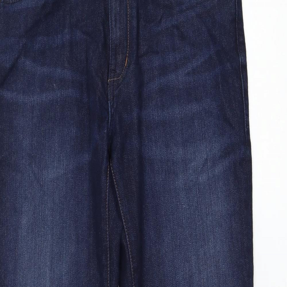 Wrangler Mens Blue  Cotton Bootcut Jeans Size 32 in L32 in Regular Zip
