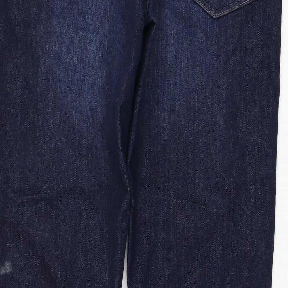 Wrangler Mens Blue  Cotton Bootcut Jeans Size 32 in L32 in Regular Zip