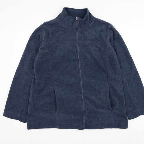 Active Womens Blue  Polyester Full Zip Sweatshirt Size 12  Zip