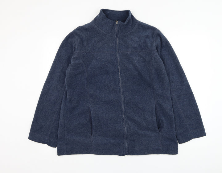 Active Womens Blue  Polyester Full Zip Sweatshirt Size 12  Zip