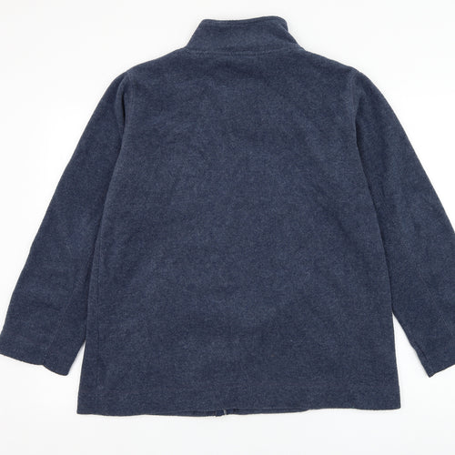 Active Womens Blue  Polyester Full Zip Sweatshirt Size 12  Zip