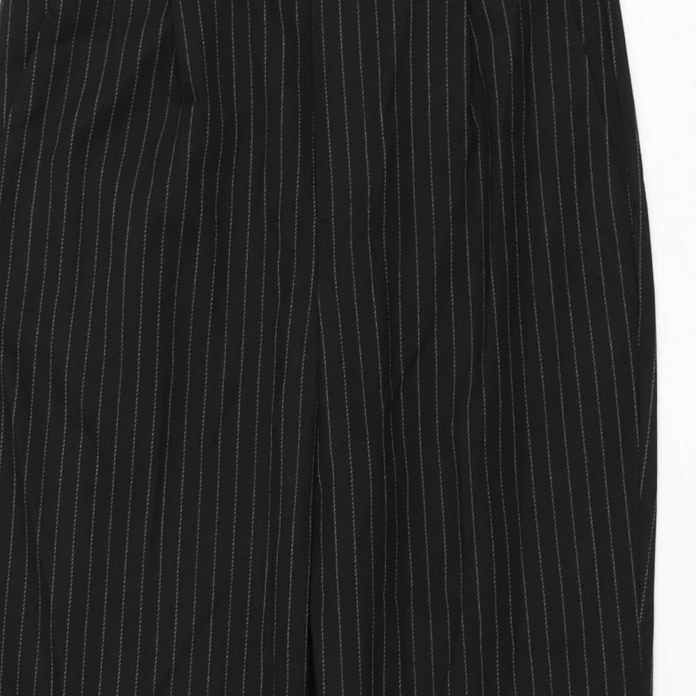 Stradivarius Womens Black Striped Polyester Cargo Trousers Size L L25 in Regular
