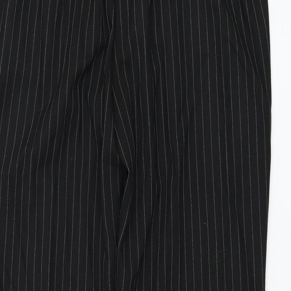 Stradivarius Womens Black Striped Polyester Cargo Trousers Size L L25 in Regular