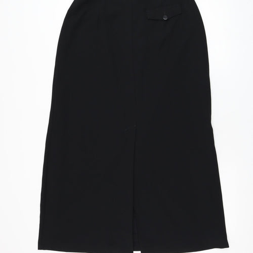 Marks and Spencer Womens Black  Polyester Straight & Pencil Skirt Size 12   Zip