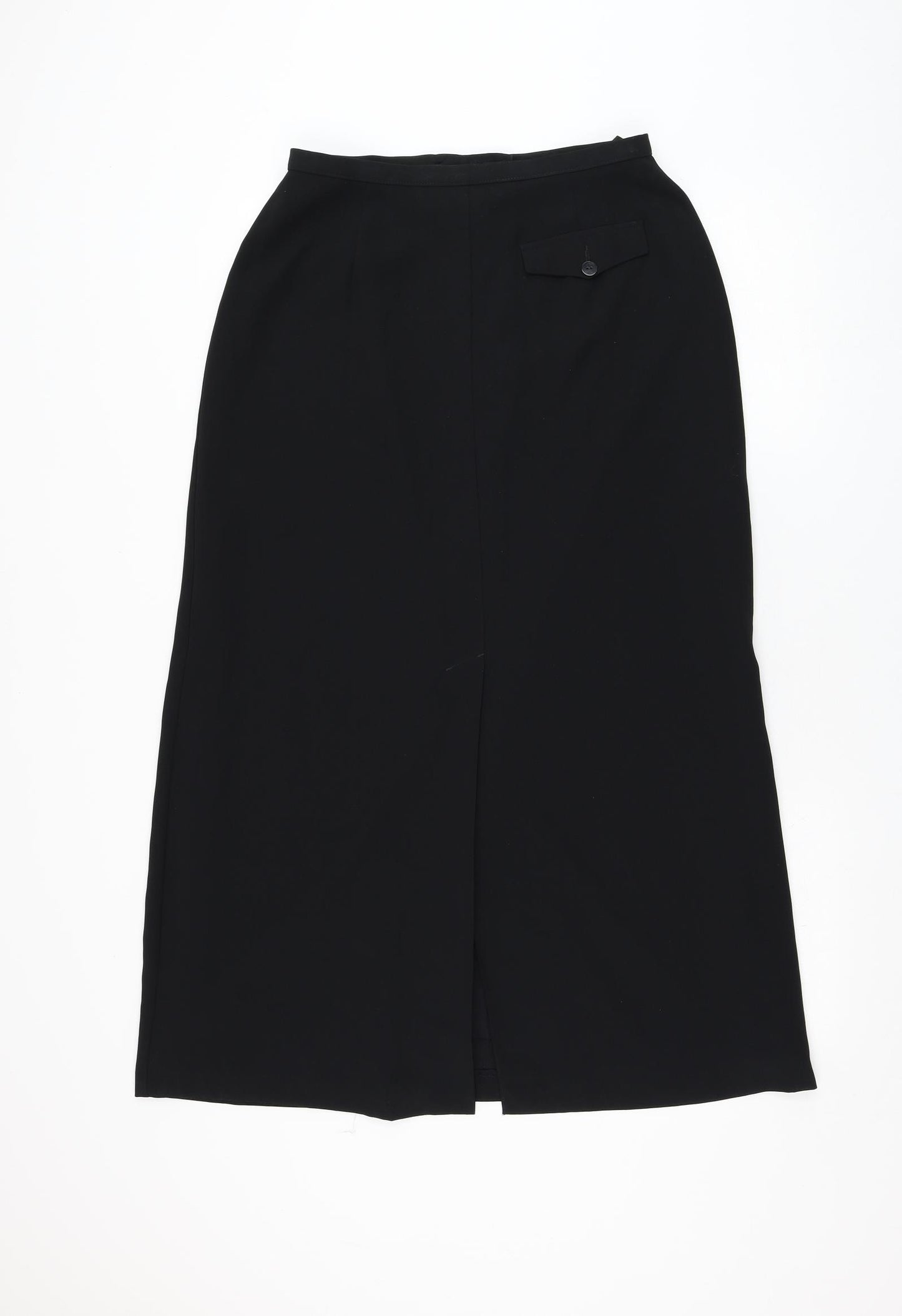 Marks and Spencer Womens Black  Polyester Straight & Pencil Skirt Size 12   Zip
