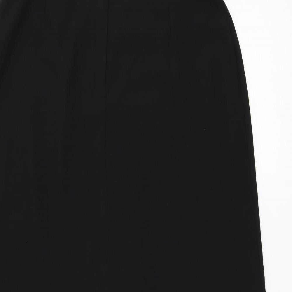 Marks and Spencer Womens Black  Polyester Straight & Pencil Skirt Size 12   Zip