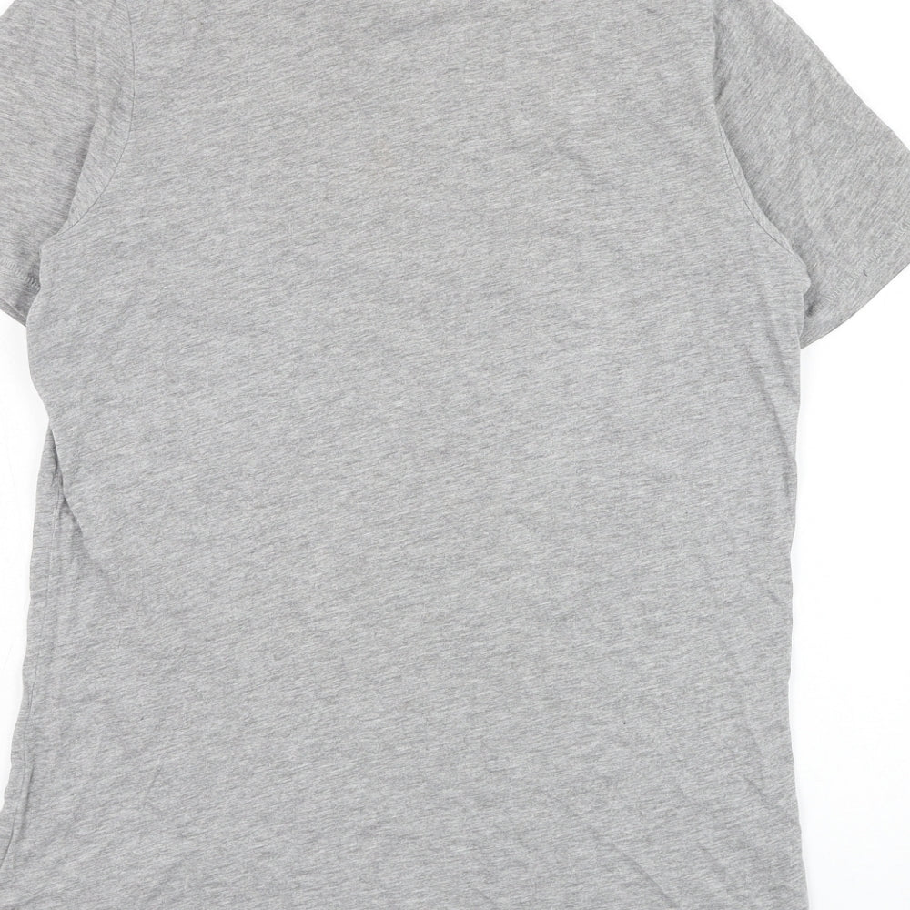 F&F Boys Grey  Cotton Basic T-Shirt Size 13-14 Years Round Neck Pullover - Explore the wilderness