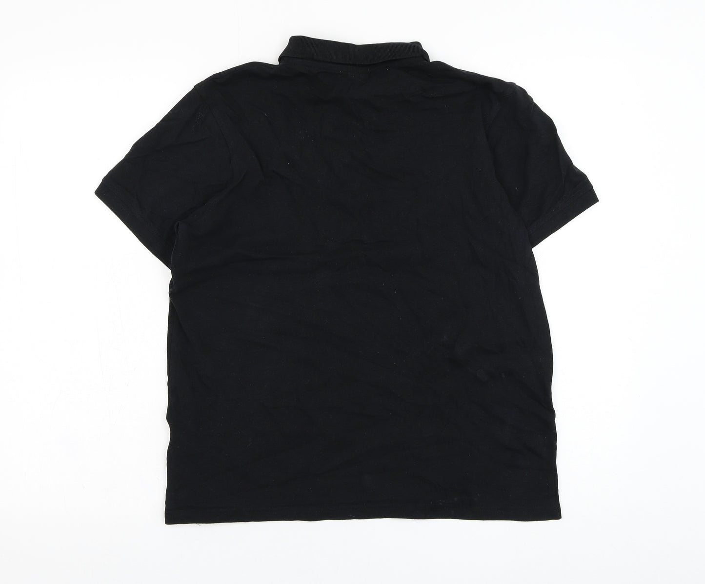 Crosshatch Mens Black  Cotton  Polo Size S Collared Pullover