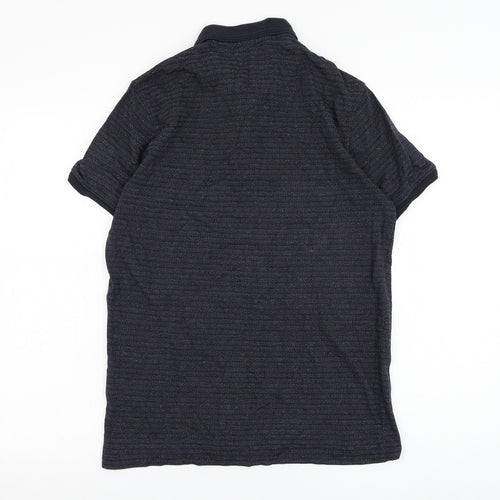 Peacocks Mens Blue  Cotton  Polo Size S Collared Pullover
