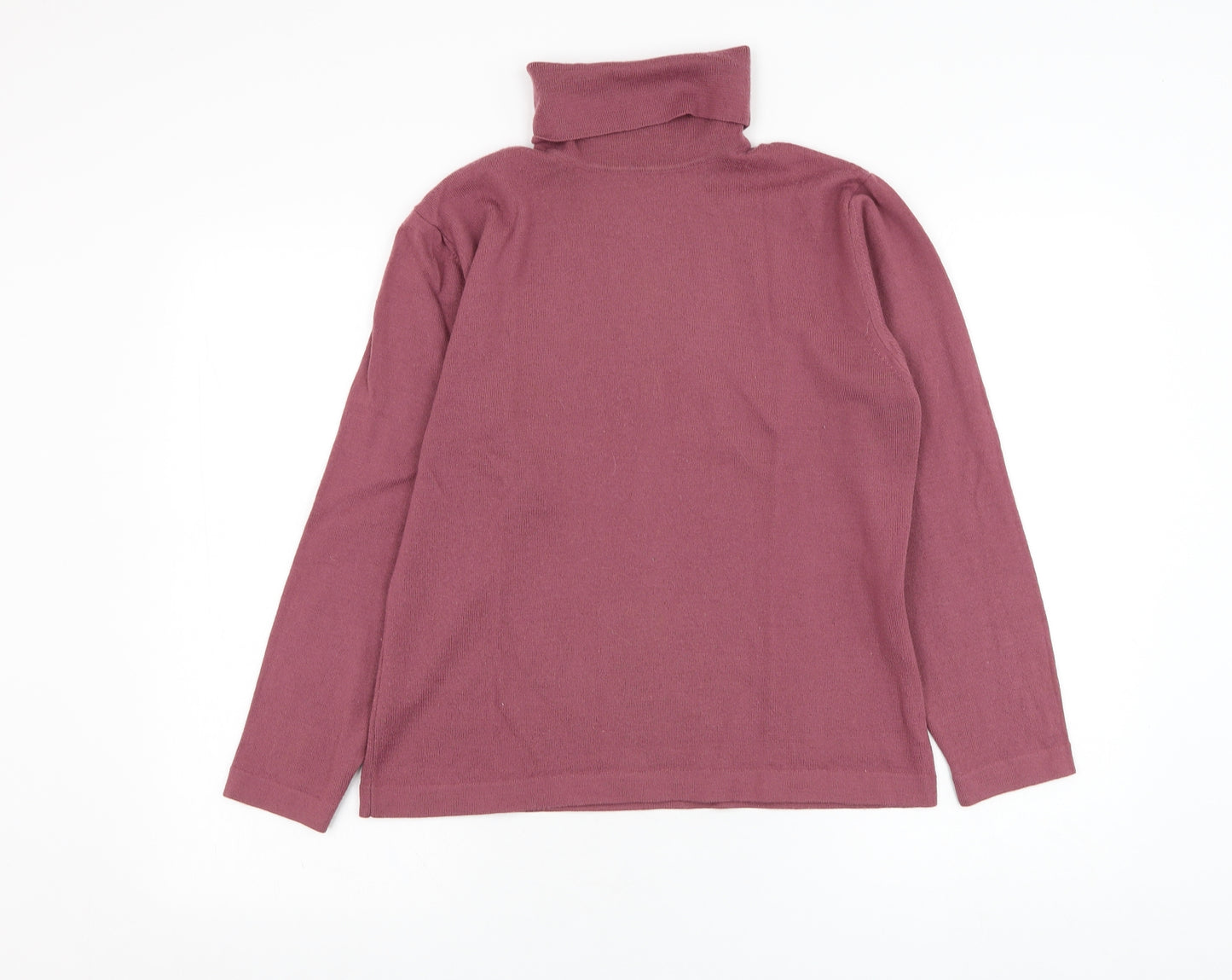 Dunnes Stores Womens Pink Roll Neck  Wool Pullover Jumper Size 14