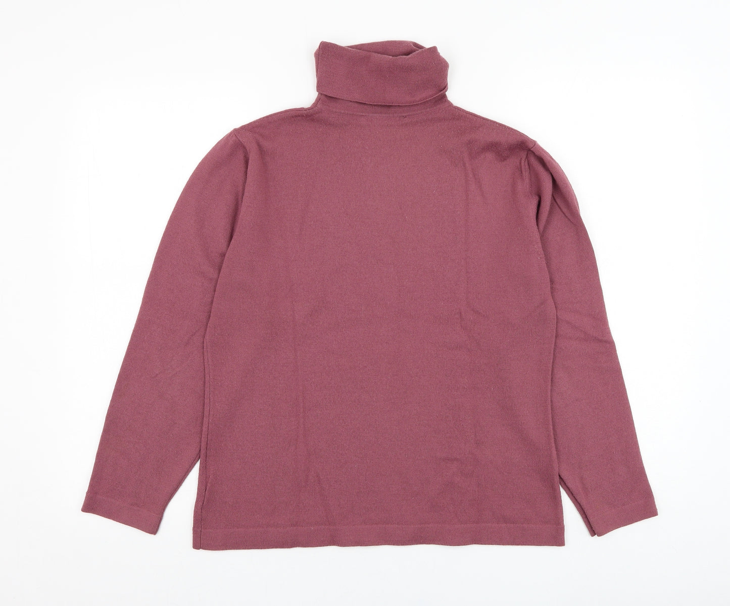 Dunnes Stores Womens Pink Roll Neck  Wool Pullover Jumper Size 14