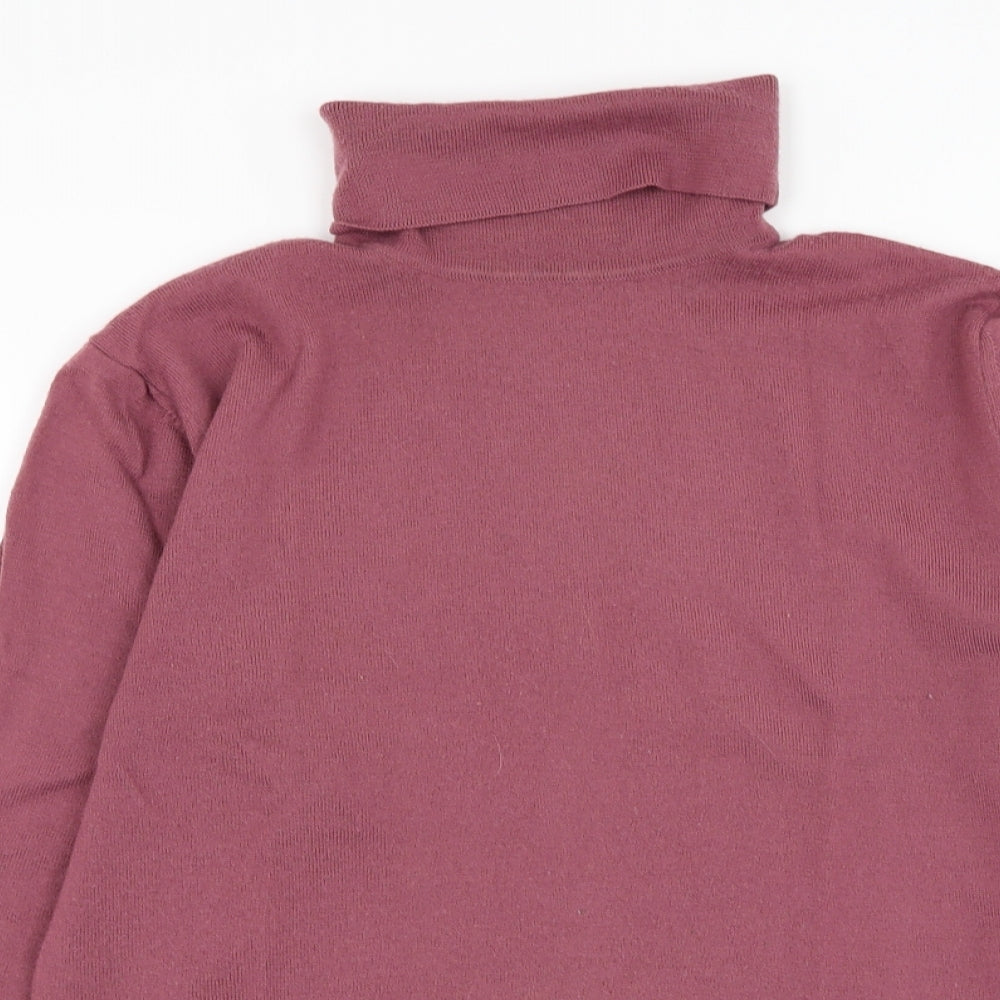 Dunnes Stores Womens Pink Roll Neck  Wool Pullover Jumper Size 14