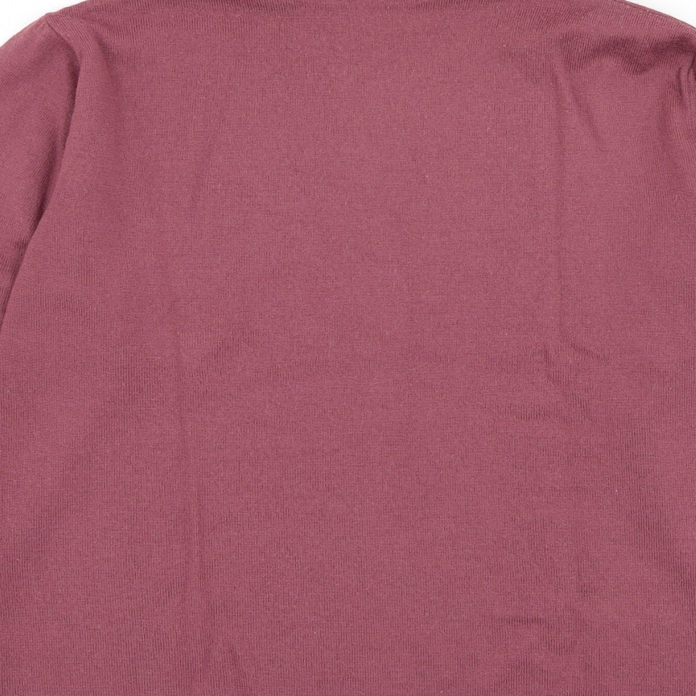 Dunnes Stores Womens Pink Roll Neck  Wool Pullover Jumper Size 14