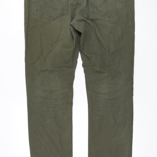 21 MEN Mens Green  Cotton Chino Trousers Size 38 in L32 in Regular Zip