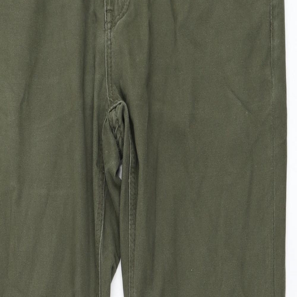 21 MEN Mens Green  Cotton Chino Trousers Size 38 in L32 in Regular Zip