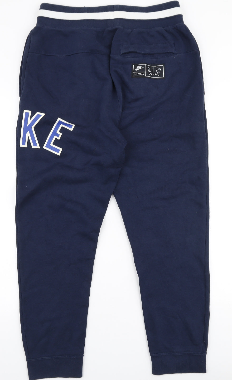 Nike Mens Blue  Cotton Jogger Trousers Size M L28 in Slim Drawstring