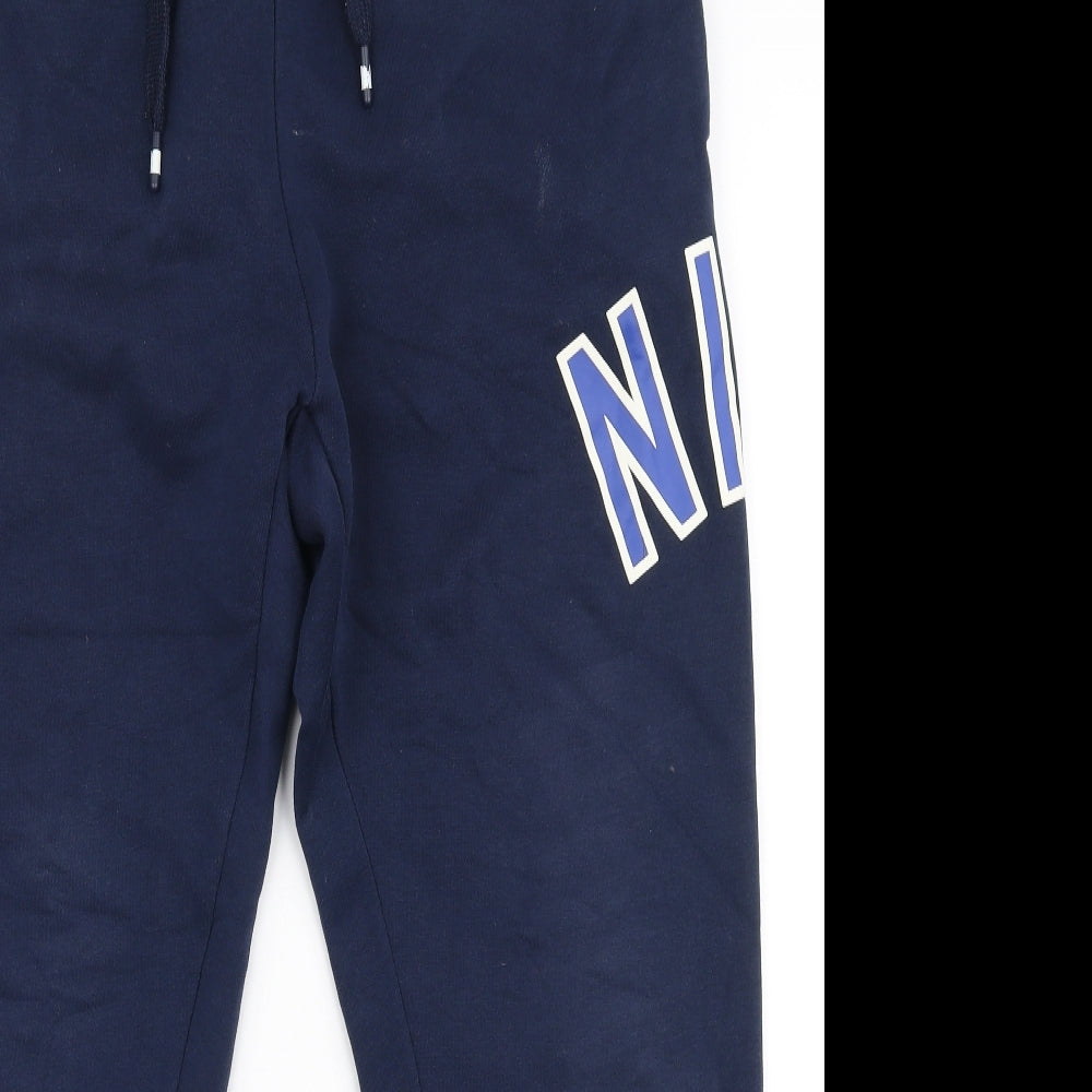 Nike Mens Blue  Cotton Jogger Trousers Size M L28 in Slim Drawstring