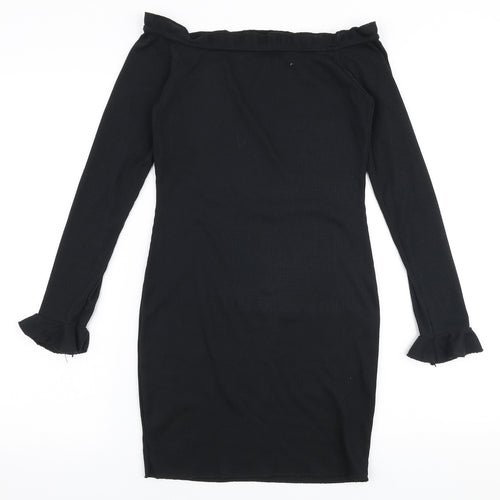 Edge Street Womens Black  Polyester Bodycon  Size 8  Off the Shoulder Pullover