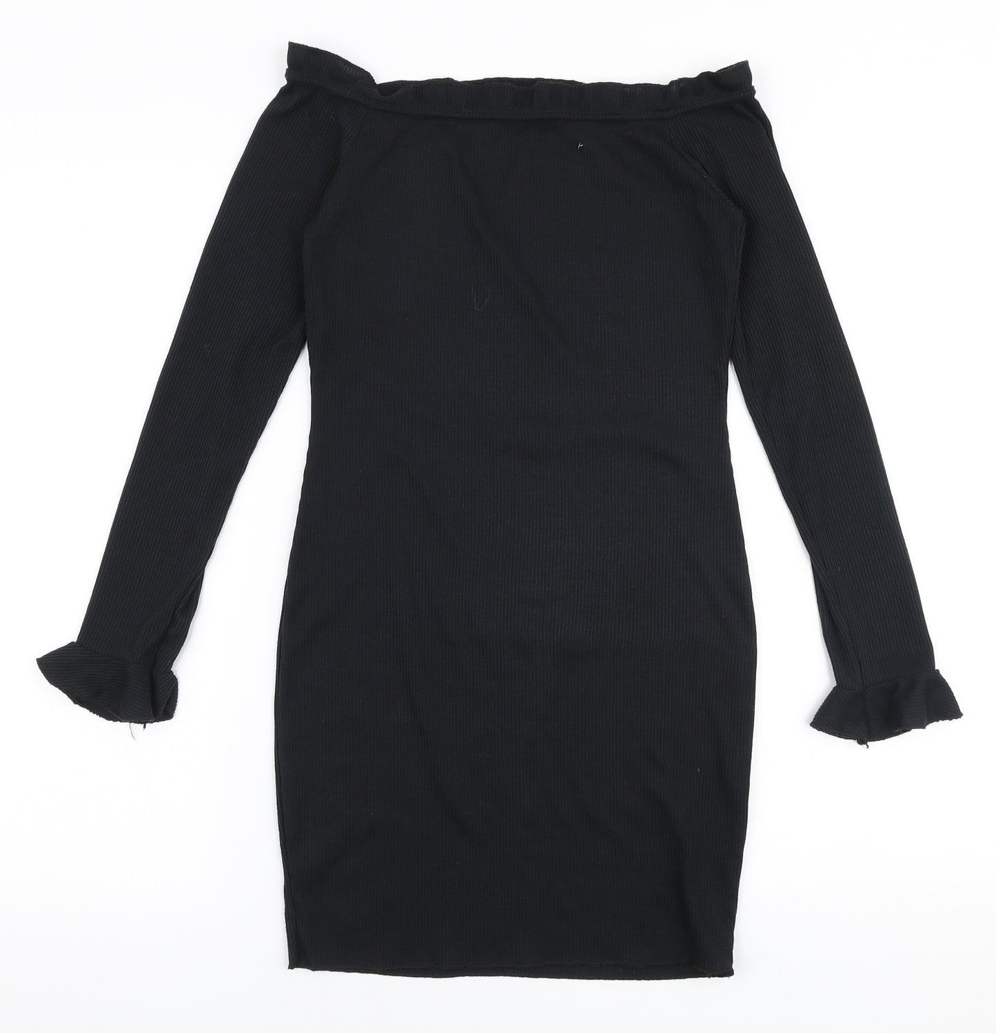 Edge Street Womens Black  Polyester Bodycon  Size 8  Off the Shoulder Pullover