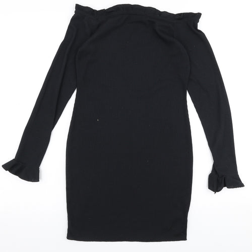 Edge Street Womens Black  Polyester Bodycon  Size 8  Off the Shoulder Pullover