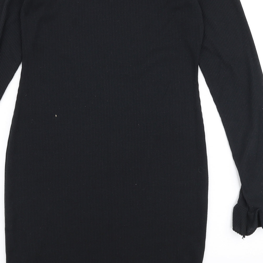 Edge Street Womens Black  Polyester Bodycon  Size 8  Off the Shoulder Pullover