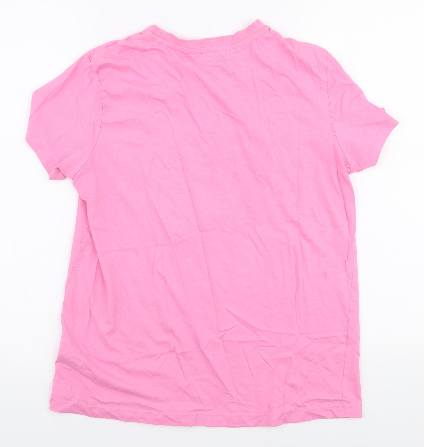 Primark Womens Pink  100% Cotton Jersey T-Shirt Size 10 Round Neck - Kindness