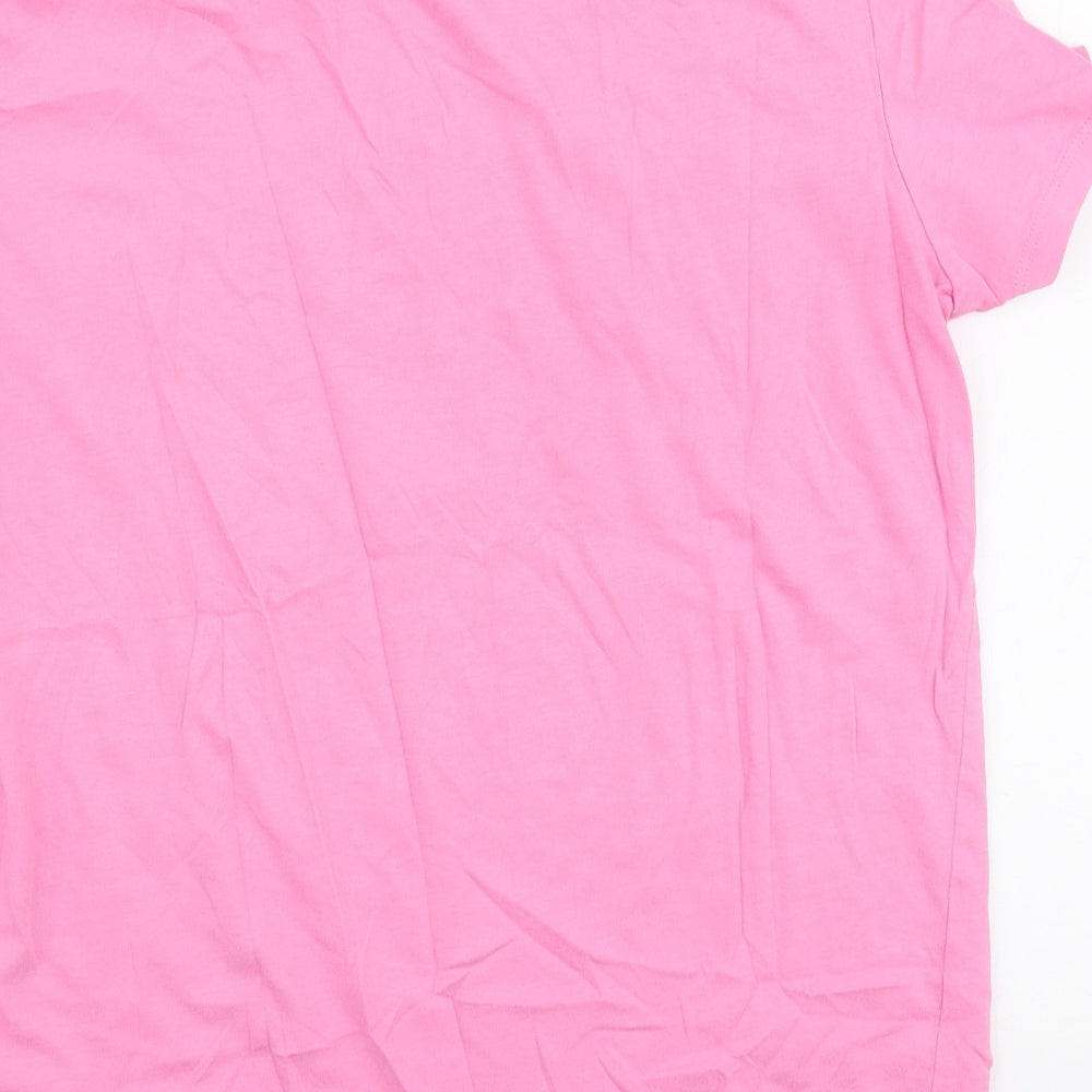 Primark Womens Pink  100% Cotton Jersey T-Shirt Size 10 Round Neck - Kindness
