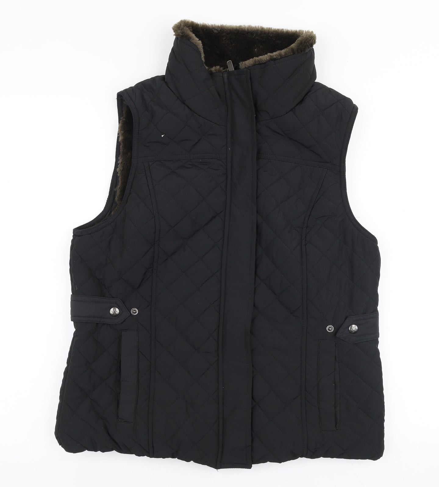 David Pyser Womens Black   Gilet Coat Size L  Zip