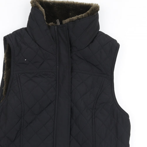 David Pyser Womens Black   Gilet Coat Size L  Zip