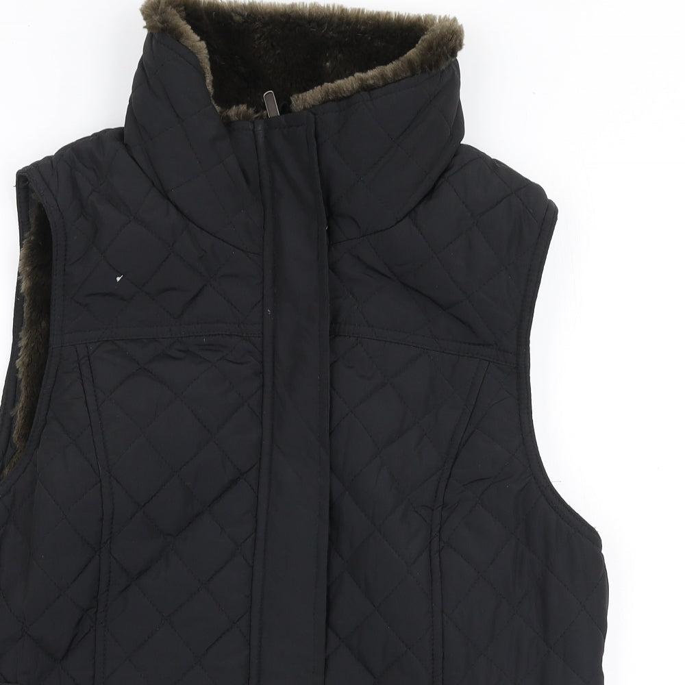 David Pyser Womens Black   Gilet Coat Size L  Zip