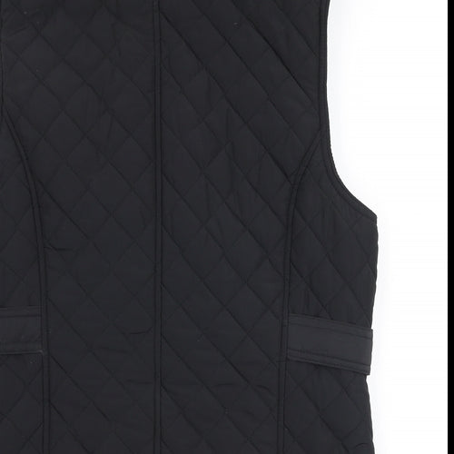 David Pyser Womens Black   Gilet Coat Size L  Zip