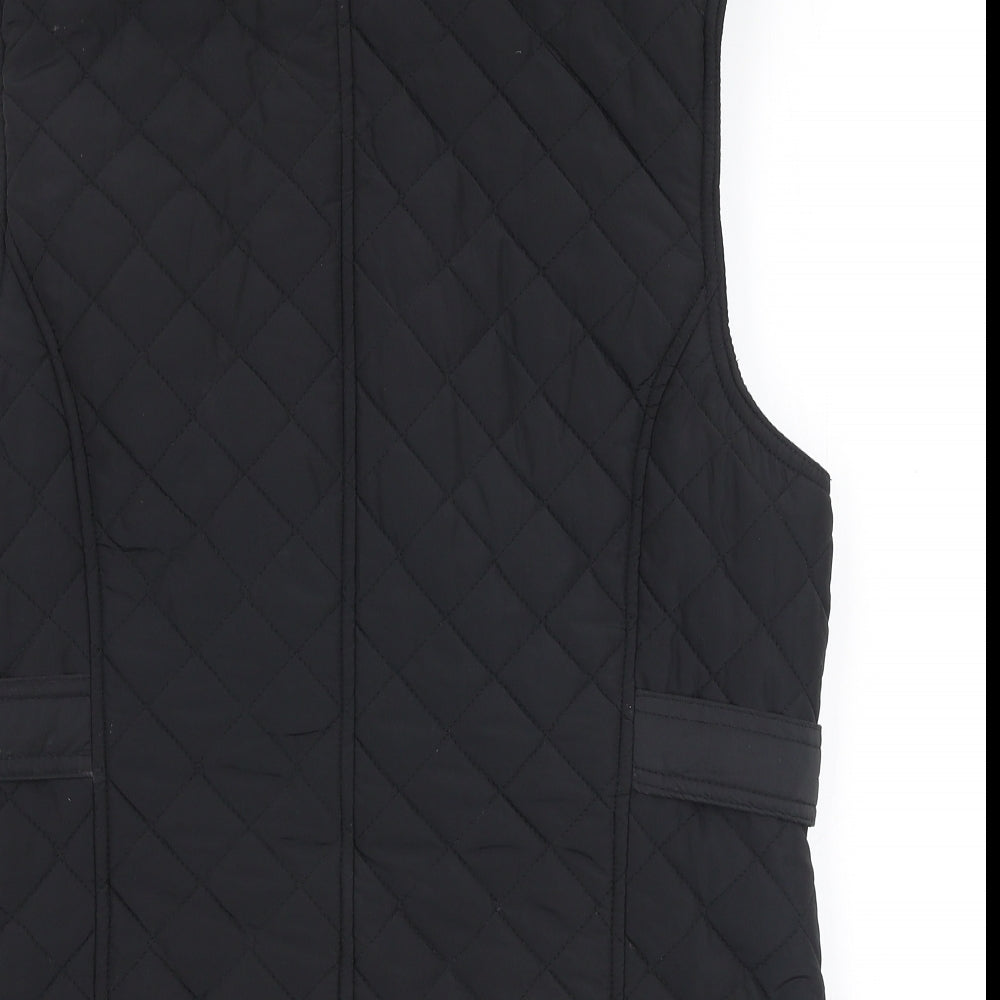 David Pyser Womens Black   Gilet Coat Size L  Zip