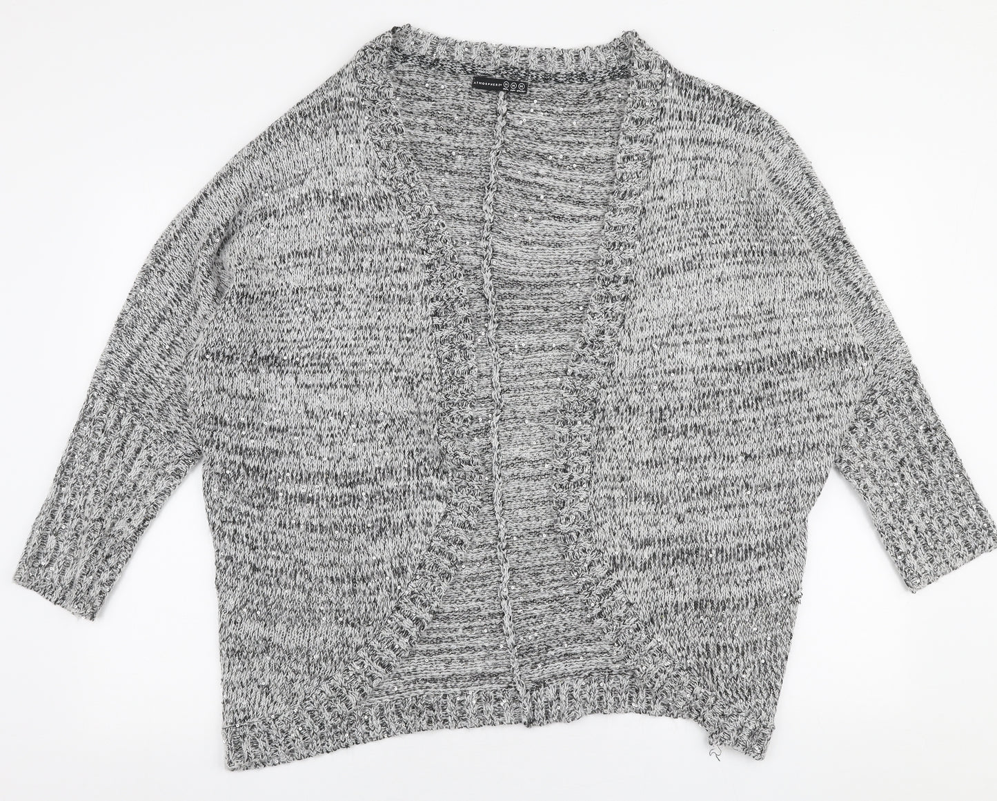 Atmosphere Womens Grey V-Neck  Polyester Cardigan Jumper Size M