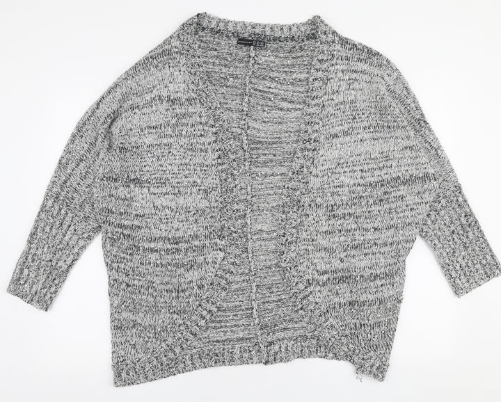 Atmosphere Womens Grey V-Neck  Polyester Cardigan Jumper Size M