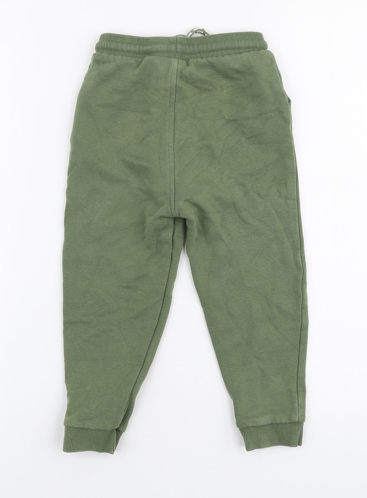 George Boys Green  Cotton Jogger Trousers Size 3-4 Years  Slim Drawstring