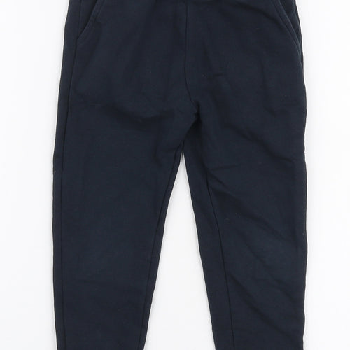 Dunnes Stores Boys Blue  Cotton Jogger Trousers Size 4 Years  Slim Drawstring