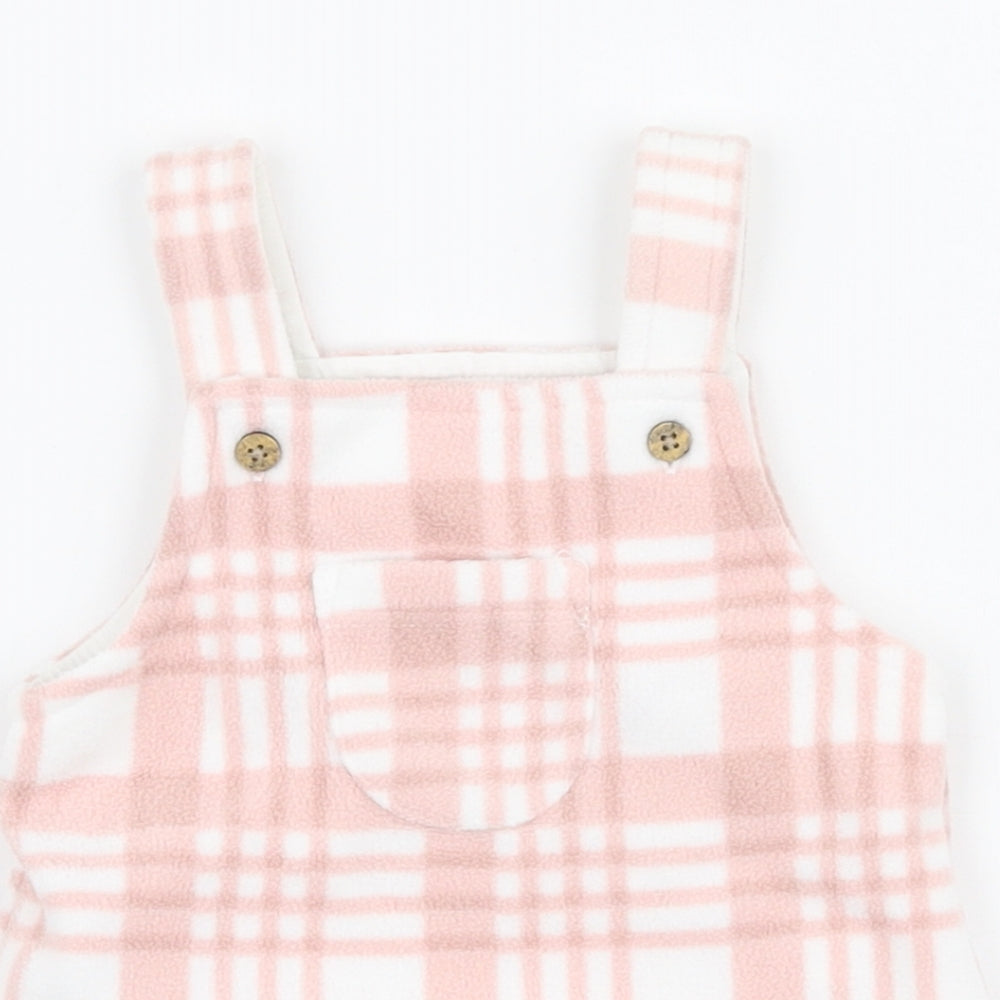 George Girls Pink Plaid Polyester A-Line  Size 0-3 Months  High Neck Button