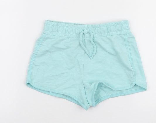 Dunnes Stores Girls Blue  Cotton Sweat Shorts Size 6-7 Years  Regular Drawstring