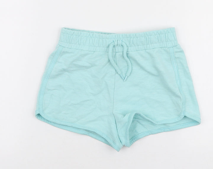 Dunnes Stores Girls Blue  Cotton Sweat Shorts Size 6-7 Years  Regular Drawstring