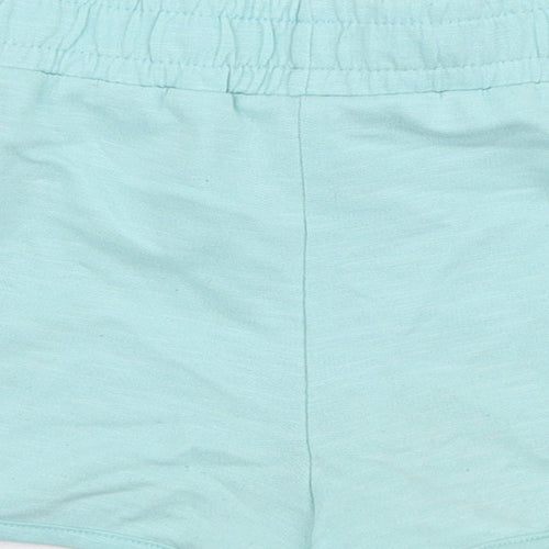 Dunnes Stores Girls Blue  Cotton Sweat Shorts Size 6-7 Years  Regular Drawstring