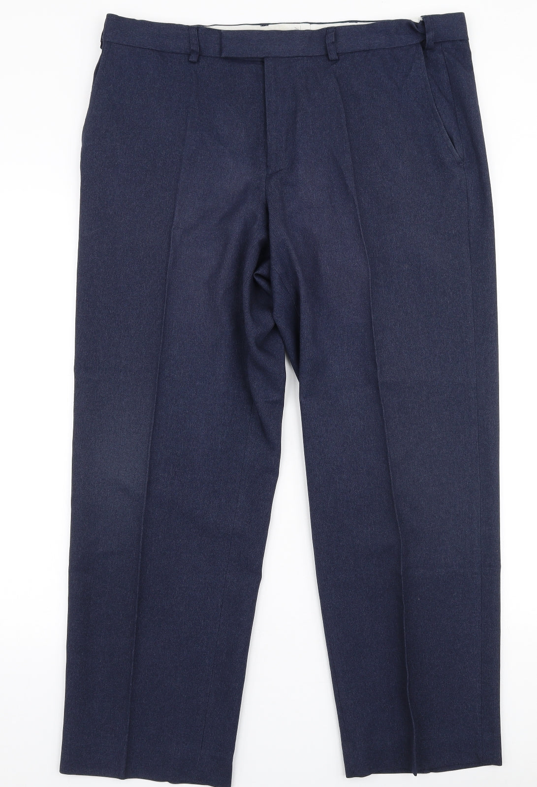 Dunnes Stores Mens Blue  Polyester Trousers  Size 36 in L29 in Regular Zip